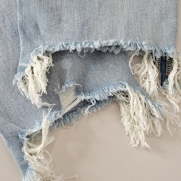 Insane Gene Plus Size High-Rise Button Fly Distressed Girlfriend Jeans - Sz 2XL - Picture 9 of 14